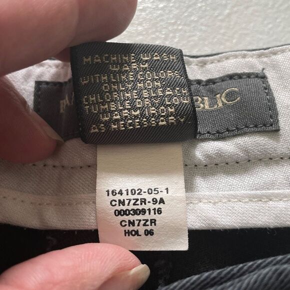 Banana Republic Men's Black Flat Front Cotton Chino Pants Size 36x30 - Picture 7 of 7